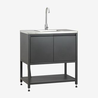 Sklum M&oacute;dulo De Almacenamiento Con Fregadero Para Cocina Modular De Exterior En Acero Savona Sklum