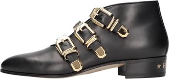 Gucci Hollywood Gesp Enkellaarsjes - Dames - Enkellaarsjes - Zwart - 36 EU - Leer - Schoenen