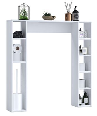 ebuy24 Ebuy24 - Estante De Pared De Madera Vcm Estante De Soporte Superestructura Wc Dimensiones: Al. 100 X An. 98 X P. 18 Cm 8 Compartimentos - Tinoli M (bl