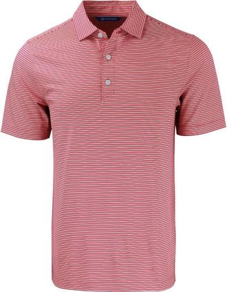 Cutter & Buck Forge Double Stripe Recycled Blend Polo in Cardinal Red/White at Nordstrom, Size Xxx-Large