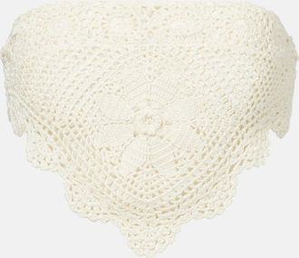 Anna Kosturova Top cropped in crochet di cotone