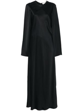 R&oacute;he Satijnen maxi-jurk - Zwart