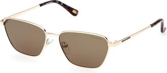 Skechers SE6272 Polarized 32H Womens Sunglasses Gold Size 55
