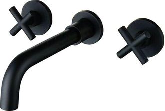 No Brand Grifo Bimando Lavabo Empotrado Carbini Negro Mate