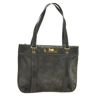 Celine Tweedehands leren handtassen - Dames - Vintage Handtas - Grijs - ONE Size - Leer - Vintage