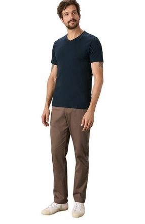 Pact Organic Cotton Luxe Stretch Jersey Slim V-Neck Tee in Midnight Blue at Nordstrom, Size X-Large
