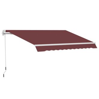 OUTSUNNY Toldo manual retr&aacute;ctil 350x250x148 cm rojo vino