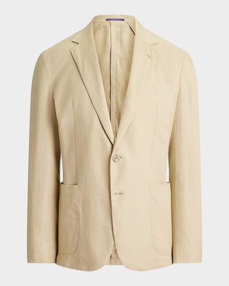 Ralph Lauren Purple Label Men & apos;s Hadley Hand-Tailored Silk-Linen Jacket