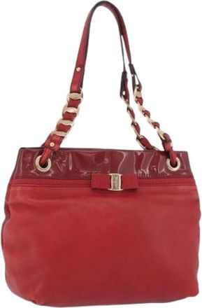 Ferragamo Pre-owned Shoulder Bags, female, Red, Size: ONE SIZE Pre-owned Tote Bag