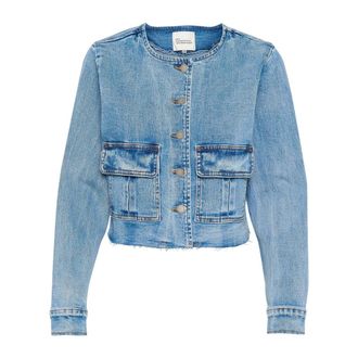 MY ESSENTIAL WARDROBE Retro Wash Denim Jacket with Pockets - female - My Essential Wardrobe - Denim Jackets - Blue - XL - Jackets