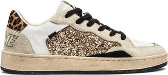 Crime London Multicolor Sneakers met Luipaardprint - Dames - Sneakers - Veelkleurig - 36 EU - Leer - Schoenen