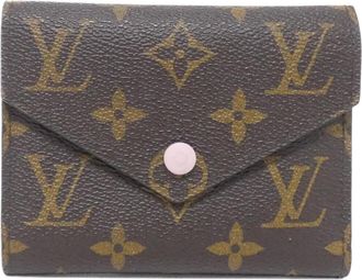 Louis Vuitton Marron Rose Ballerine Coated Canvas Wallet (Tri-Fold) (Pre-Owned)