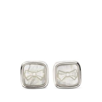 Shushu/Tong X Yvmin Bow-detail Square-frame Earrings