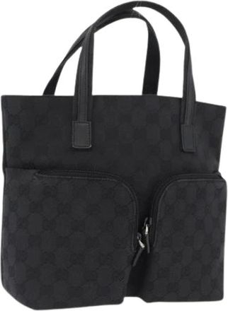 Gucci Pre-owned Tote Bags, female, Black, Size: ONE SIZE Pre-owned Canvas Tote Bag