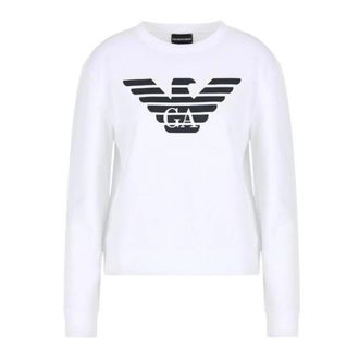 Emporio Armani Witte Sweatshirt 8N2M9E2J49Zf 108 - Dames - Sweatshirts - Wit - M - Hoodies & sweatvesten