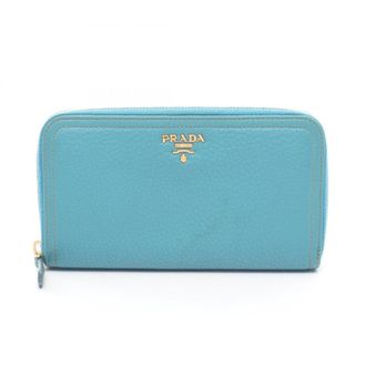 Prada Blue Leather Long Wallet (Bi-Fold) (Pre-Owned)