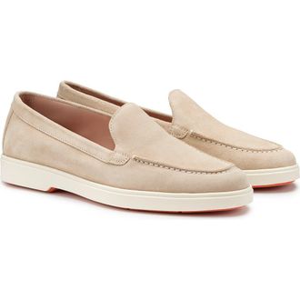 Santoni Womens suede loafer in Pink at Nordstrom, Size 10.5