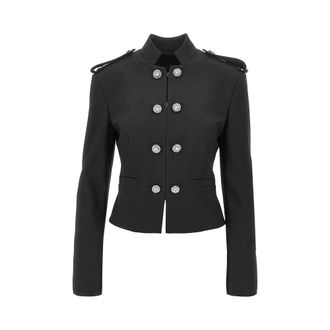 Pinko Jewelled epaulettes stretch fabric jacket Woman 38