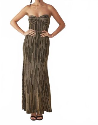 Flying Tomato Melania Maxi Dress In Black Gold