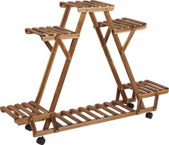 OEM Soporte Para Plantas, Dise&ntilde;o De 6 Niveles, Estructura Triangular Que Ahorra Espacio, Color Marr&oacute;n
