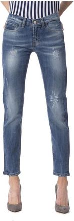 Frankie Morello Blauwe Slim Fit Dames Jeans - Dames - Slim Fit Jeans - Blauw - W27 - Denim - Jeans