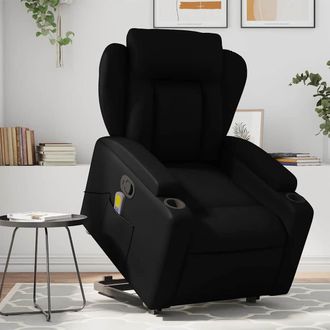 vidaXL Vidaxl - Sill&oacute;n Reclinable De Masaje De Pie Cuero Artificial Negro