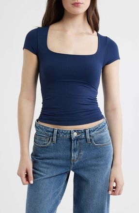 Free People Sunfade Clean Lines Baby T-Shirt in Peacoat at Nordstrom, Size X-Small