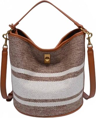 Moda Luxe Womens The Mirella Bucket Bag In Beige