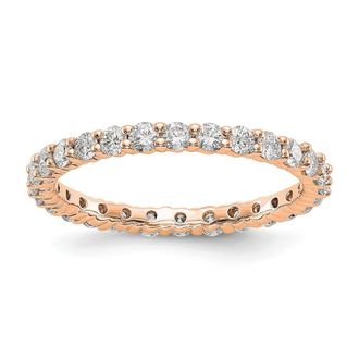 Diamond2Deal 14k Rose Gold Lab Grown Diamond Eternity Wedding Band Ring 1Ct Clarity- VS Color- G-H