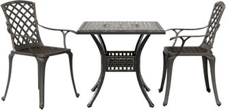 vidaXL 3 Piece Bistro Set Bronze Cast Aluminium vidaXL