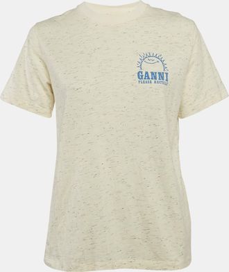 Ganni Ganni Cream Have A Nice Day Print Jersey T-Shirt