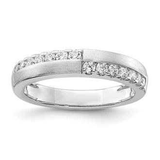 Diamond2Deal 14k White Gold Lab Grown Diamond Wedding Band Ring 0.4Ct Clarity- VS Color- G-H