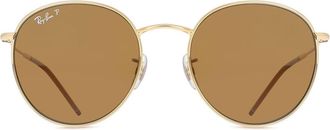 Ray-Ban RBR0103S Round Reverse Polarized 001/83 Mens Sunglasses Gold Size 55