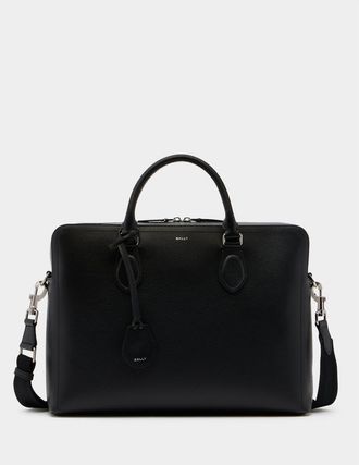 Bally Capitol Briefcase in Grained Leather in Black+Palladio at Nordstrom
