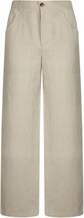 S&eacute;fr Arno Wide Broeken - Heren - Wijde Broeken - Beige - L - Linnen - Broeken