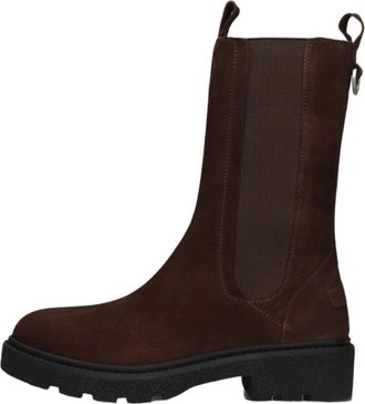 Shabbies Amsterdam Jacy Shelly Chelsea Boot - Dames - Chelseaboots - Bruin - 38 EU - Leer - Schoenen