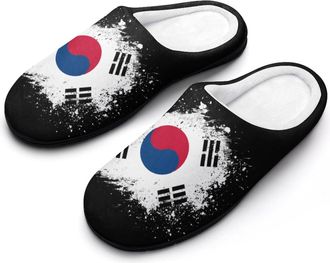 Generic South Korea Splatter Slippers Men Winter Warm Cotton Anti-Slip Indoor Slip-Ons House Shoes