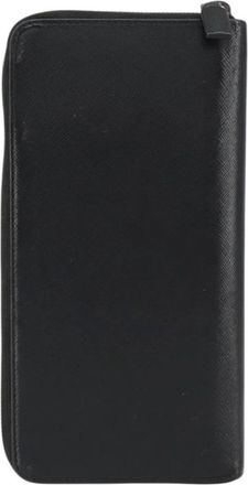 Prada Pre-owned Wallets, female, Black, Size: ONE SIZE Pre-owned Vintage Textured Zip-Around Long Wallet