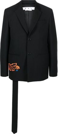 Off-white Graf Coupe Strap Rel single-breasted blazer - men - Cotton/Acetate/Polyester/Viscose/Wool - 50 - Black