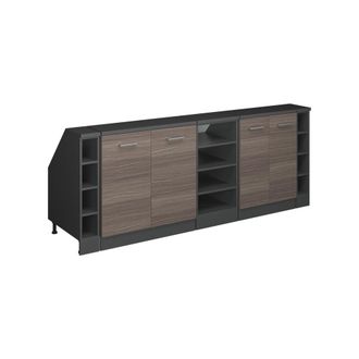 Vicco Armario De Cocina Para Techo Inclinado R-line, Gris Noble, 210 Cm Lote De 5 Carcasas De Armario 60 Cm De Profundidad, Vicco