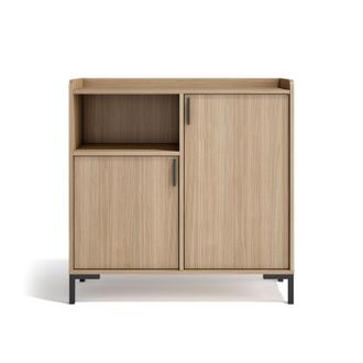 HERDASA Herdasa, Mueble Aparador En Melamina Con 2 Puertas, Dover, Nogal Claro