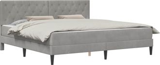 vidaXL Estructura De Cama Con Colch&oacute;n Gris Claro 180 X 200 Cm Vidaxl