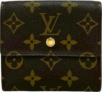 Louis Vuitton Brown Leather Pvc Wallet (Tri-Fold) (Pre-Owned)