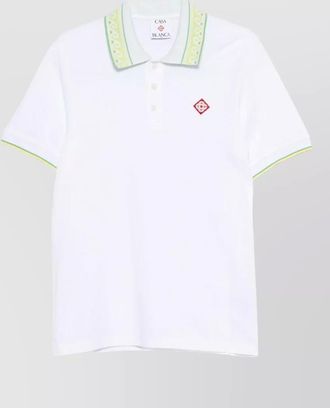 Casablanca laurel polo shirt contrasting collar cuffs