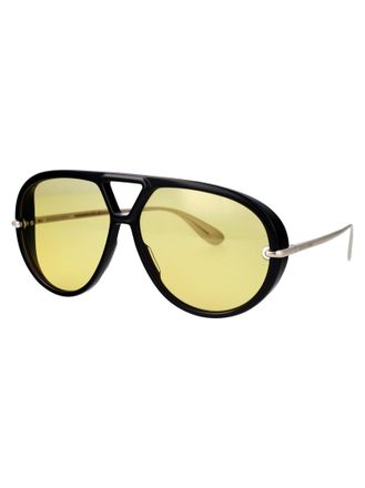 Bottega Veneta BV1274S Metal Aviator Sunglasses - Black