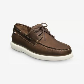 Allen Edmonds Panama MensD Brown Leather Moc Toe Casual Boat Shoe RHS8976