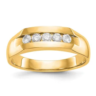 Diamond2Deal 14k Gold Lab Grown Diamond Wedding Band Ring 1/3Ct Clarity- VS Color- D-E