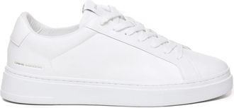 Crime London Witte Leren Sneakers met Logolabel - Heren - Sneakers - Wit - 44 EU - Katoen - Schoenen