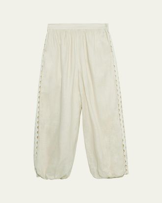 SIMKHAI Selah Linen Lace Balloon Pants