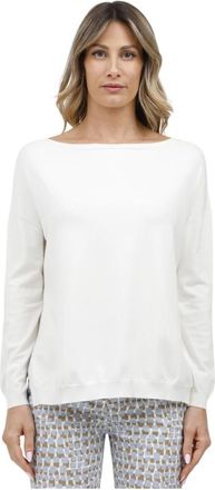 Gran Sasso Bootneck Viscose Top - Dames - Longsleeves - Wit - L - Tops